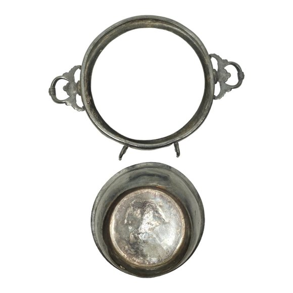 Hartford Silver Co Quadruple Silver Plated Handled Dome Butter Dish Knife Rest - Picture 11 of 14